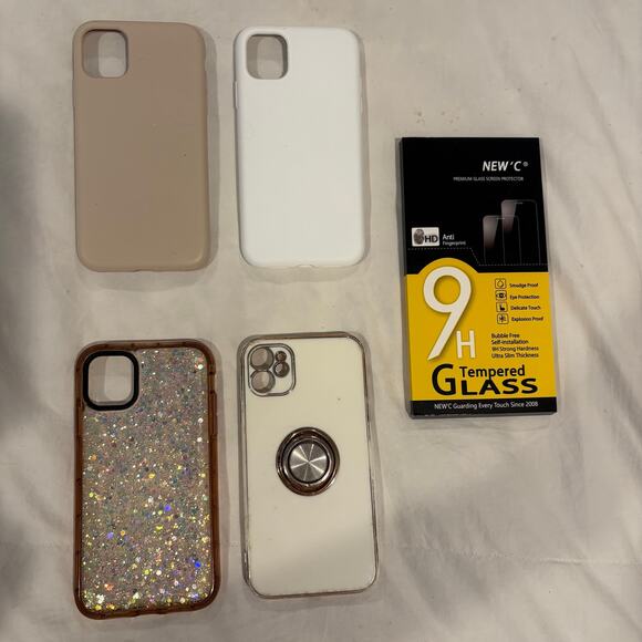 I PHONE 10 Variety Lot of 4 Cases and Tempered Glass Screen Protectors 2 in Pack - Picture 1 of 2